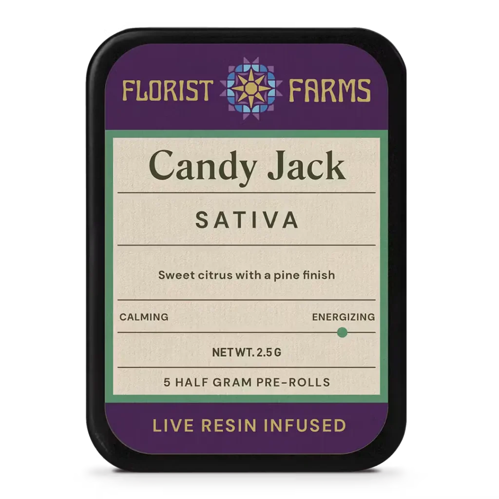 Florist Farms – Candy Jack – 5 x .5g Live Resin Infused Pre-Rolls