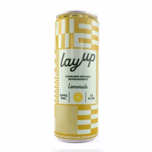 Layup Lemonade THC drink in a yellow can